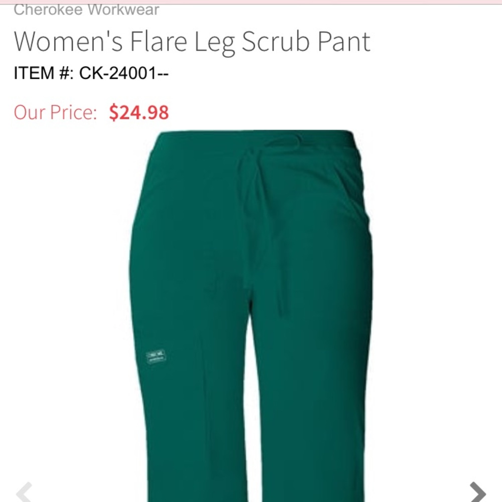Cherokee core stretch hunter scrub bottoms, NWT!